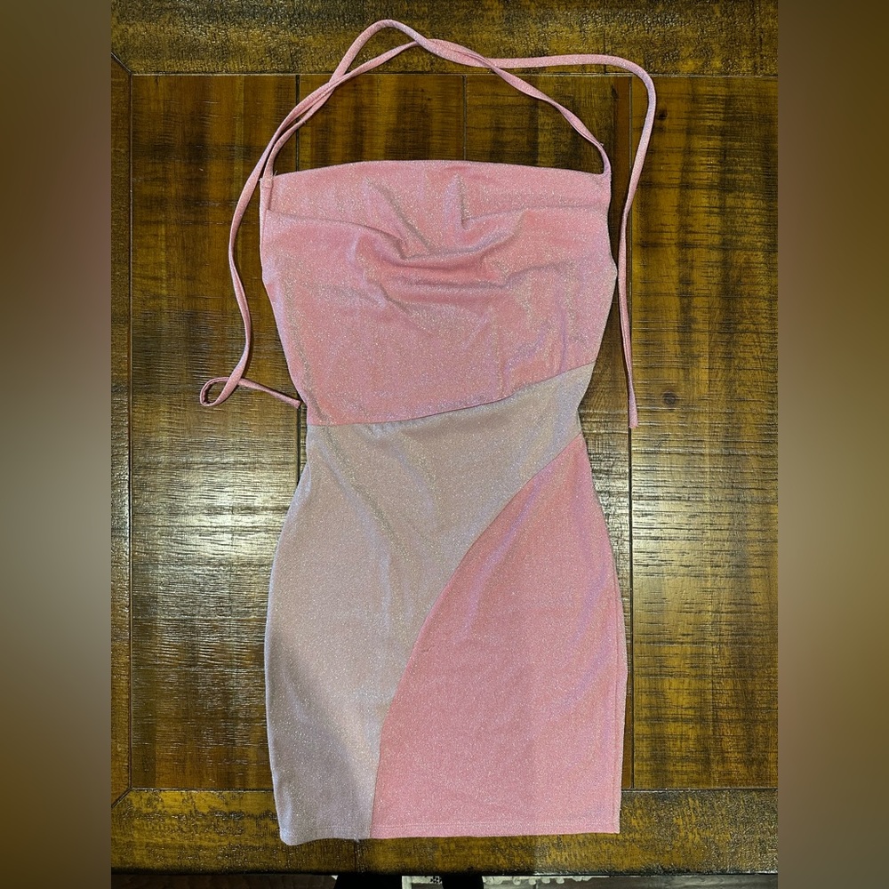 Pink halter dress